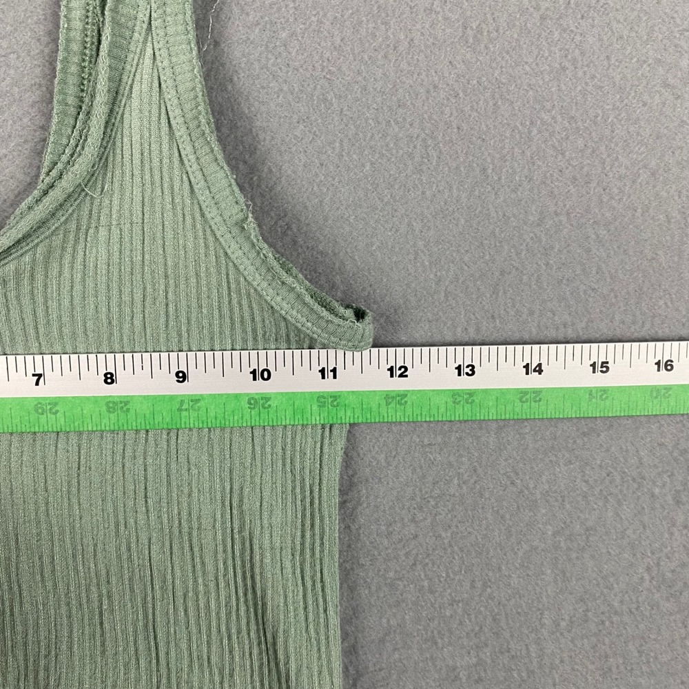 Urban Outfitters Out From Under Ribbed Raw Edge Crop Tank Top Women XS/S Green - Picture 5 of 6